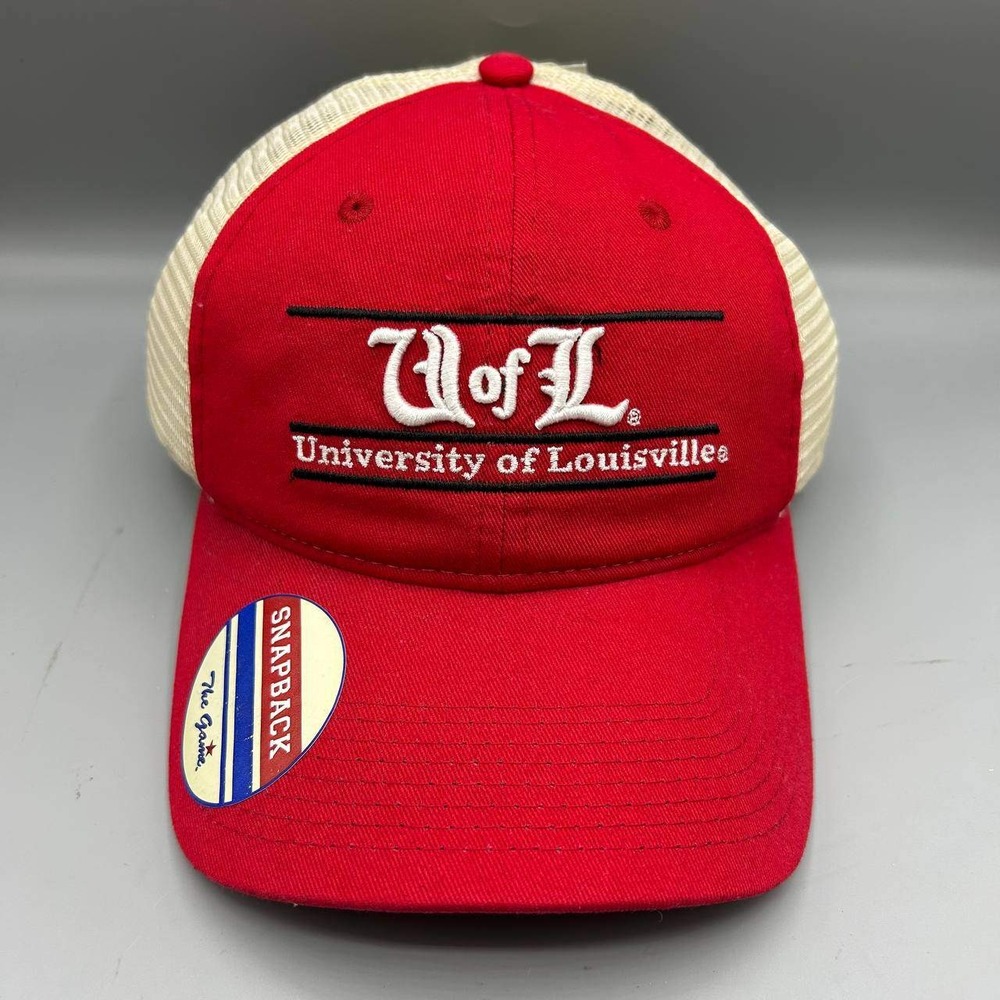 University of Louisville Trucker Hat Men Red The Game Snap Back Cap New